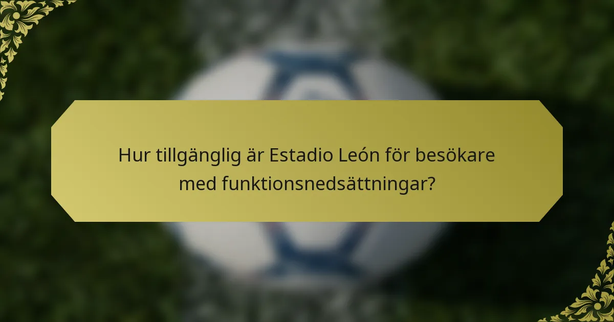 Hur tillgänglig är Estadio León för besökare med funktionsnedsättningar?