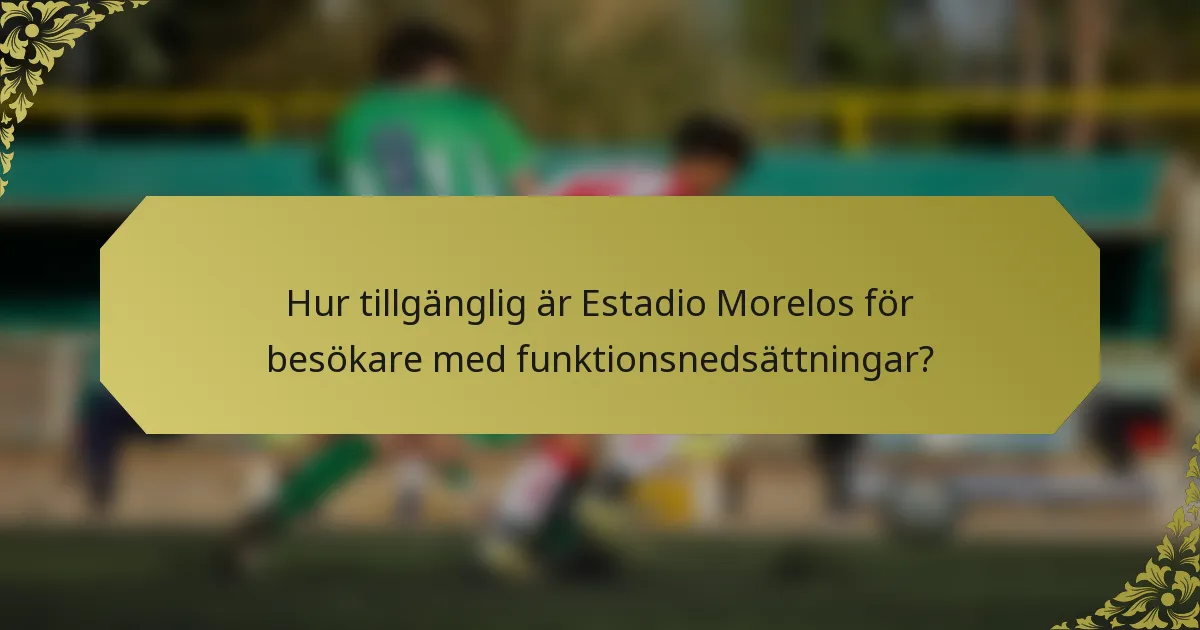 Hur tillgänglig är Estadio Morelos för besökare med funktionsnedsättningar?