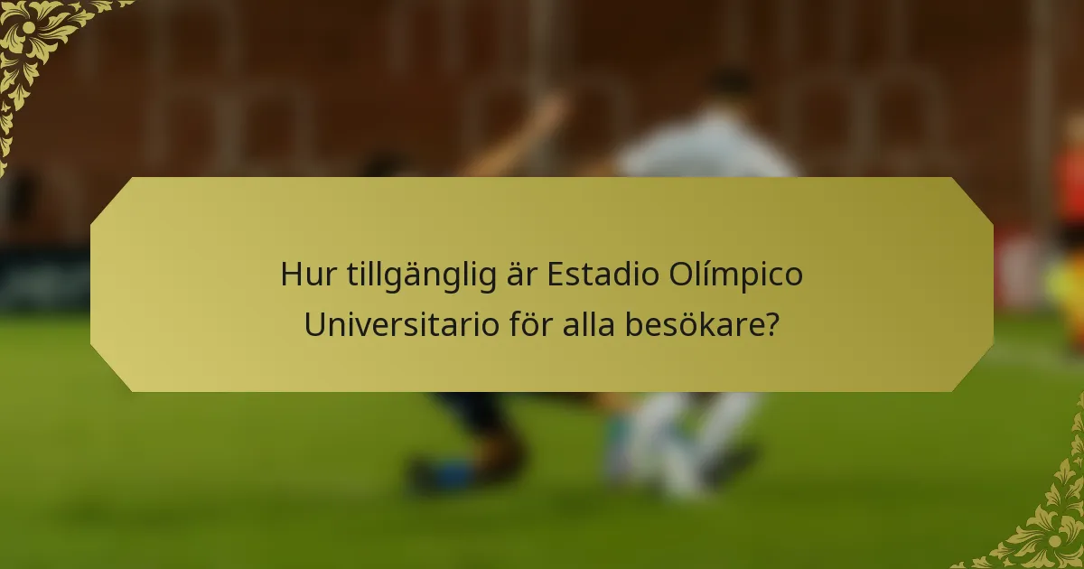 Hur tillgänglig är Estadio Olímpico Universitario för alla besökare?