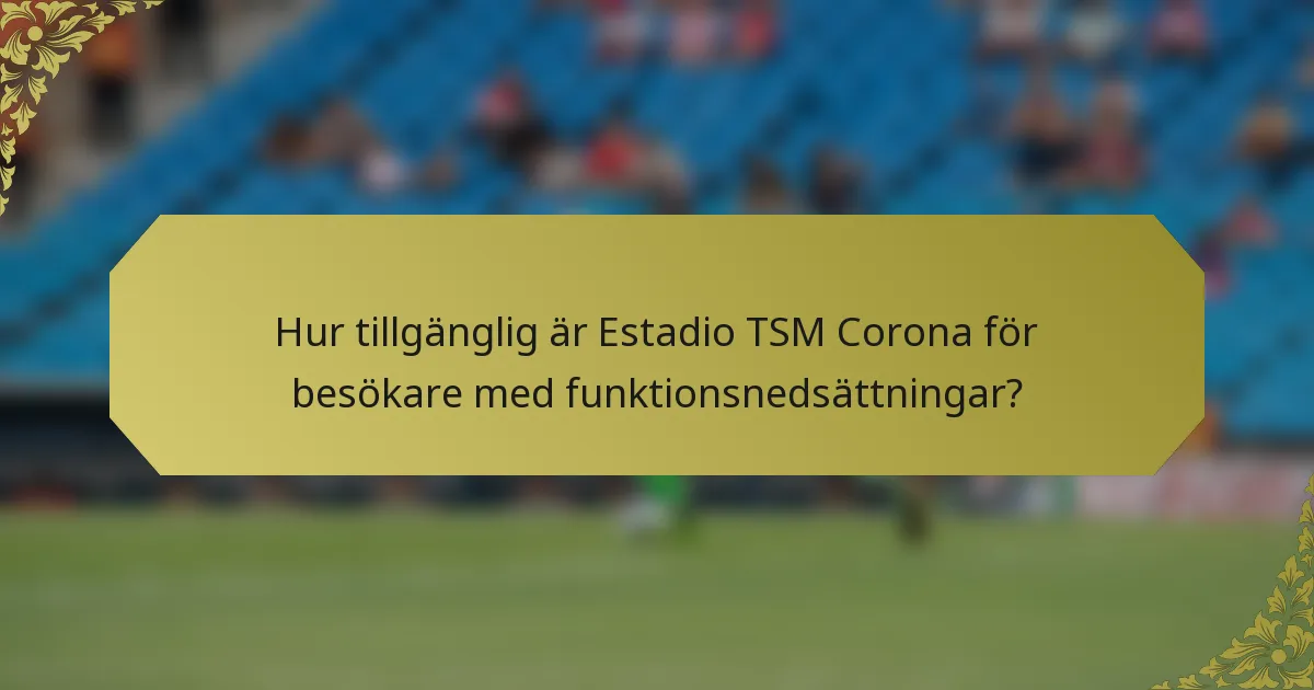 Hur tillgänglig är Estadio TSM Corona för besökare med funktionsnedsättningar?