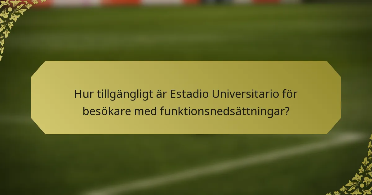 Hur tillgängligt är Estadio Universitario för besökare med funktionsnedsättningar?