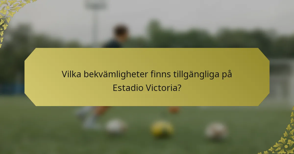 Vilka bekvämligheter finns tillgängliga på Estadio Victoria?