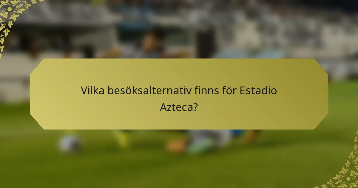 Vilka besöksalternativ finns för Estadio Azteca?