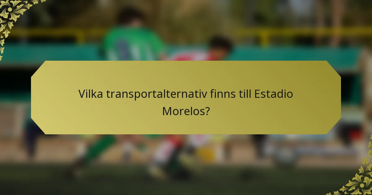 Vilka transportalternativ finns till Estadio Morelos?